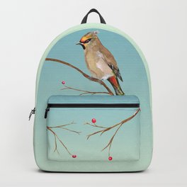 Bohemian waxwing Backpack | Bohemianwaxwing, Bird, Illustration, Wings, Nature, Pretty, Wildbird, Rare, Watercolor, Animal 