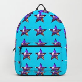 Mirrored Purple Disco Ball Star Backpack