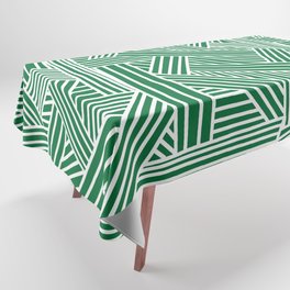 Sketchy Abstract (White & Olive Pattern) Tablecloth