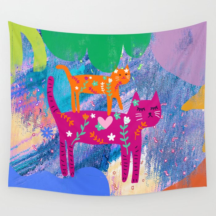 Mother's day Cat funny design Wall Tapestry