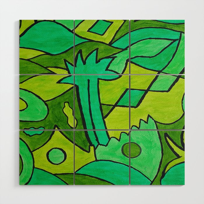 GREEN Wood Wall Art by Mimi Nzambi Society6