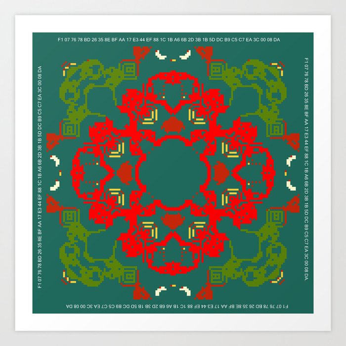 Ca Fantasy Green New Year 3 Art Print By Cellulrautomataart