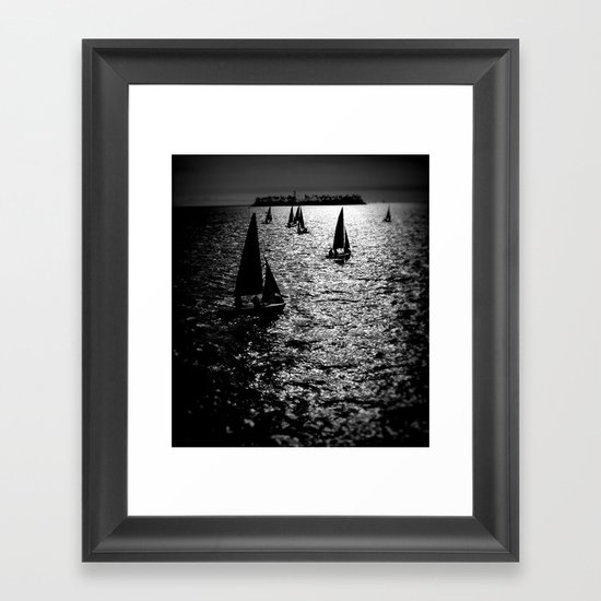 Sailing Silhouettes Framed Art Print