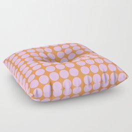 Pink On Orange Polka Dots Retro Modern Abstract Pattern Floor Pillow