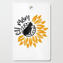 Cat Mom Sunflower Cat Graphic Art Image Cutting Board