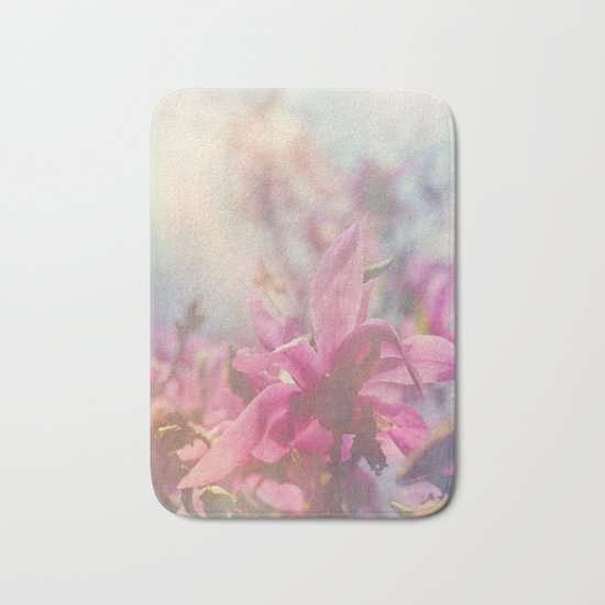 Her Heart Bloomed with Love in the Spring Bath Mat