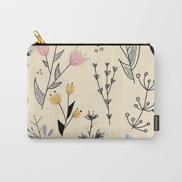 Retro Flowers Pattern Carry-All Pouch