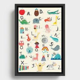 Animal Alphabet Framed Canvas