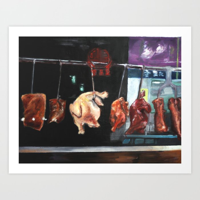 The four food groups: bbq pork, chicken, duck, and pork Art Print