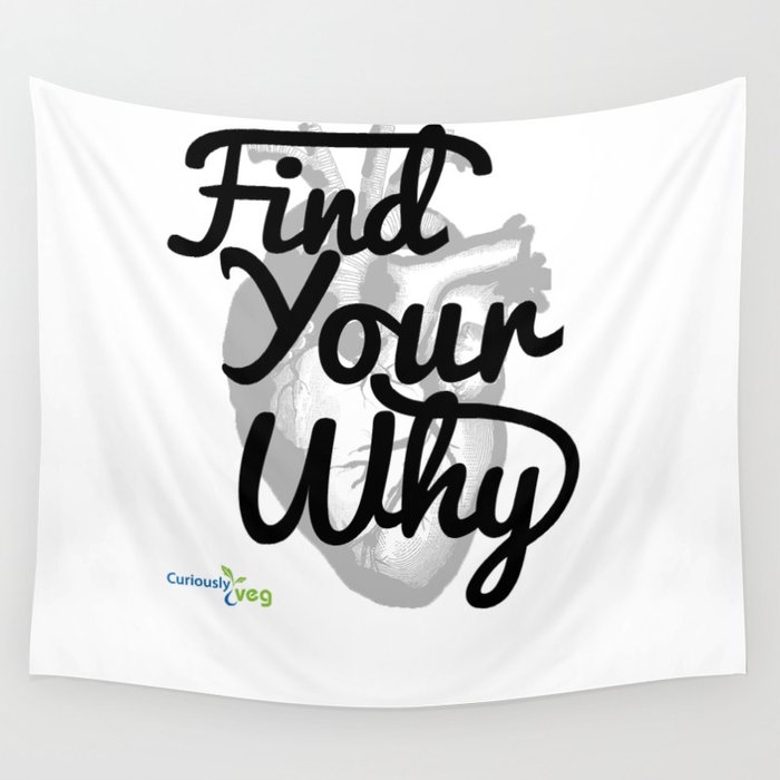 Find Your Why - Black Text Wall Tapestry