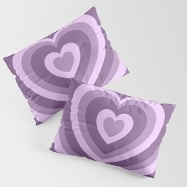 Hypnotic Purple Hearts Pillow Sham