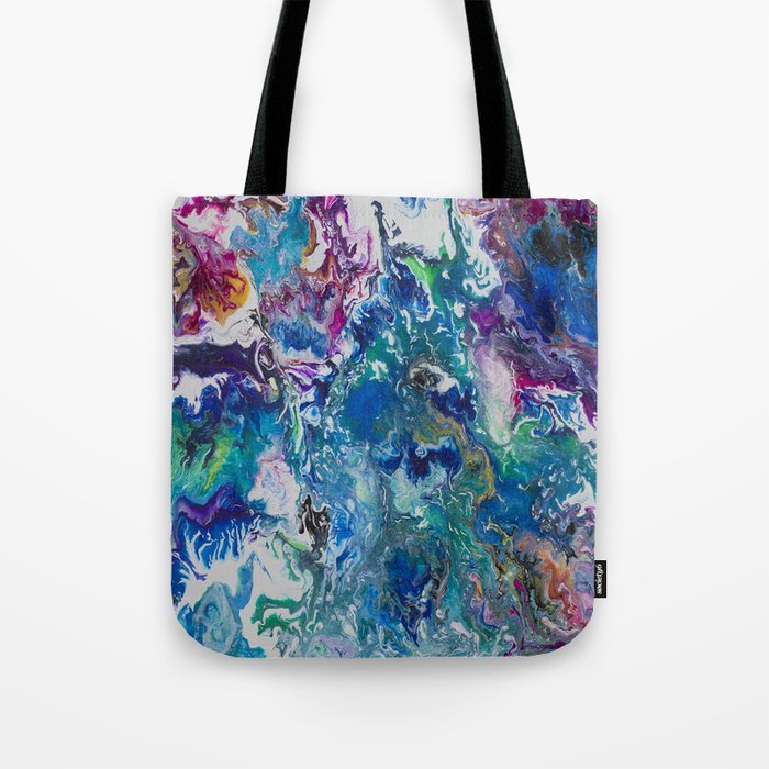 Acrylic Pour Colorful Abstract  Tote Bag