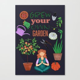 Grew your own garden (Dark) Canvas Print