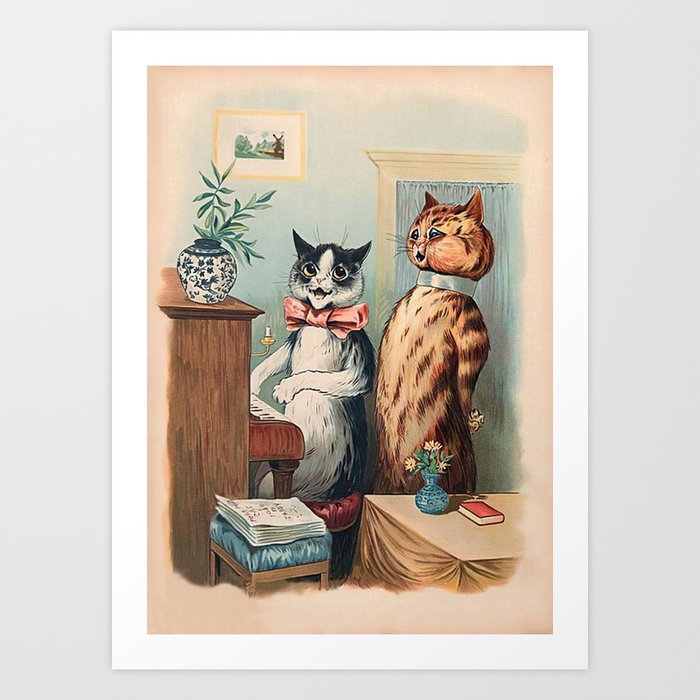 “The Duet” by Louis Wain Art Print