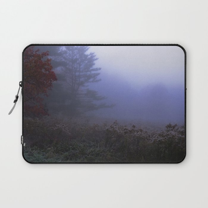 Early morning in a foggy and frosty autumn morning at Sharron Woods Laptop Sleeve