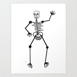 Skeleton Mimi on white Art Print