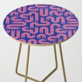 JELLY BEANS POSTMODERN 1980S ABSTRACT GEOMETRIC in PEONY PURPLE ON ROYAL BLUE Side Table
