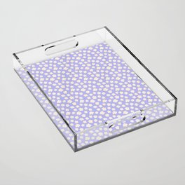 small silhouette flowers cream on lilac  Acrylic Tray