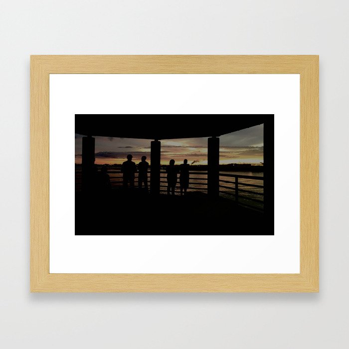 Human Silhouettes - Sunsets at The Fly series Framed Art Print