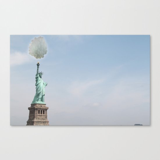 Lady liberty balloons Canvas Print
