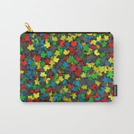 Varicoloured meeples Carry-All Pouch | Curated, Pattern, Boardgame, Board, Rainbow, Digital, Game, Carcassonne, Toy, Graphicdesign 