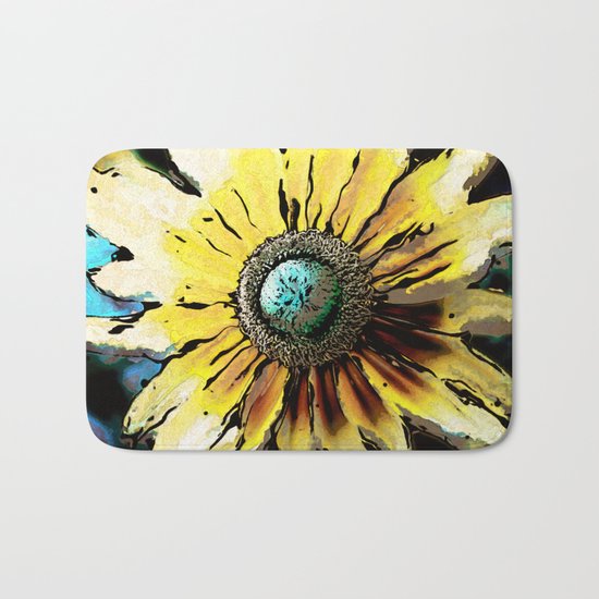 Golden Daisy Flower Bath Mat