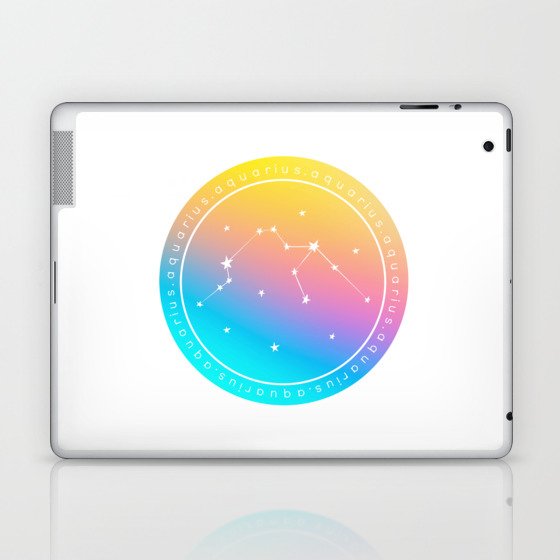 Aquarius Zodiac | Rainbow Circle Laptop & iPad Skin