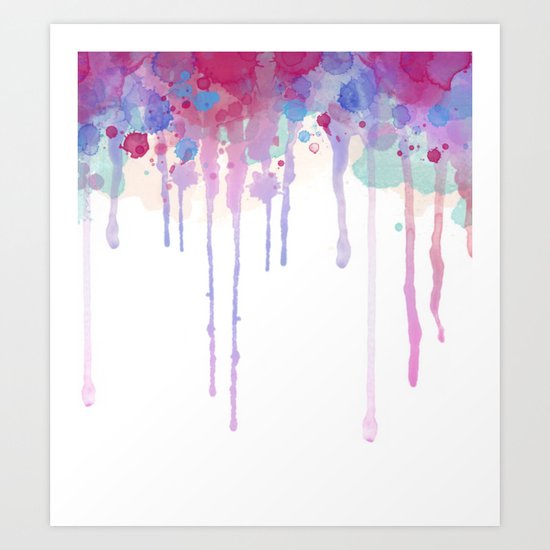 Watercolor Drip Art Print