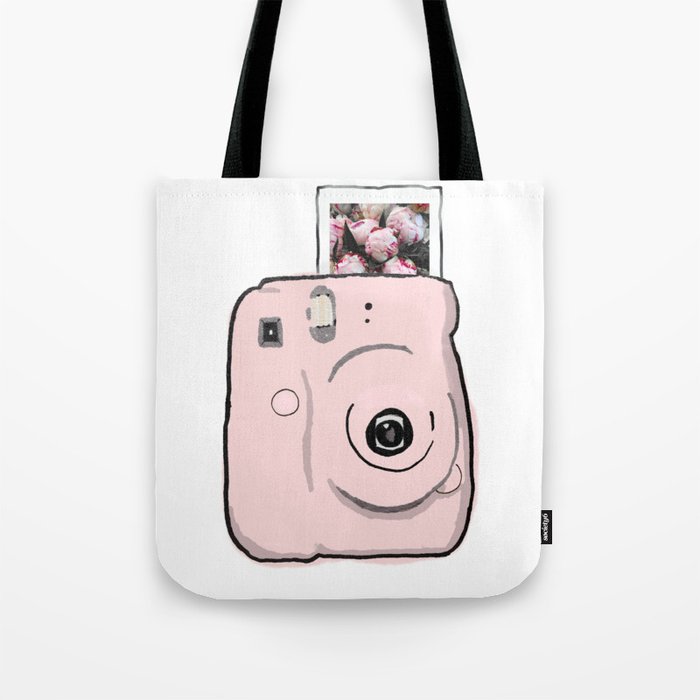 Pink Instax Camera with Photo Tote Bag