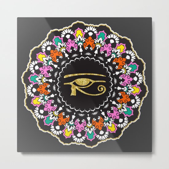 Eye of Horus Mandala Metal Print