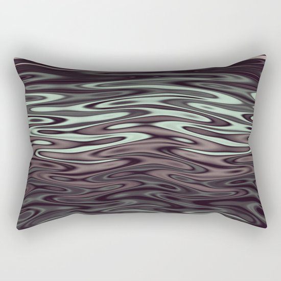 Ripples Fractal in Mint Hot Chocolate Rectangular Pillow
