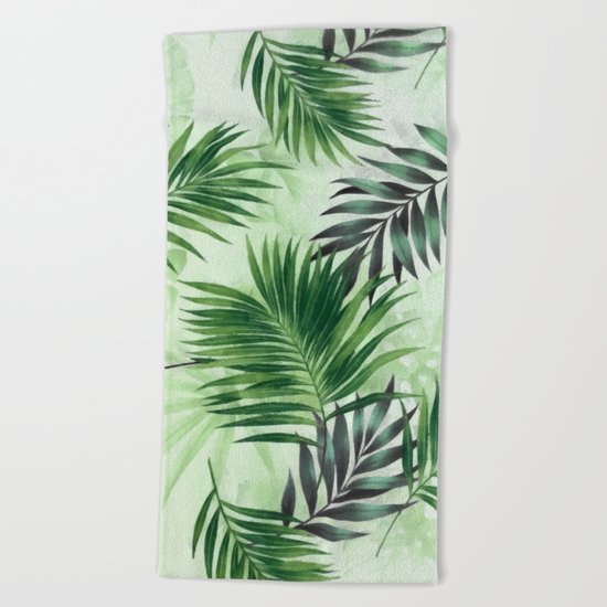 Palm leaves IV Beach Towel