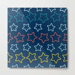 Colorful stars aligned Metal Print | Decorativepattern, Starpattern, Celebration, Starsaligned, Forkids, Seamlesspattern, Abstract, Colorful, Blue, Party 