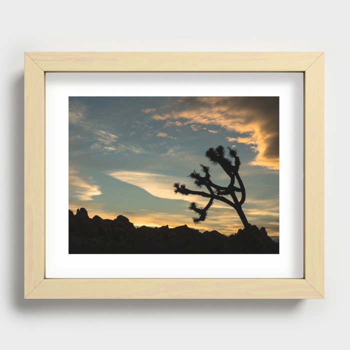 Lonely Joshua Tree Sunset Recessed Framed Print