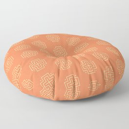 Tribal cross pattern - orange Floor Pillow