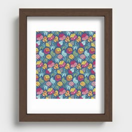 Saturated Floral Pattern Recessed Framed Print