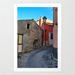Sicilian Medieval Village Art Print | Oldhouses, Mountainvillage, Italianflair, Houses, Mysticalatmosphere, Color, Architecture, Doors, Darkage, Travel 