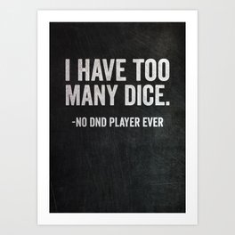 DND RPG Player Gift Idea Art Print | Dice, Dm, Tabletop, Game, Gamer, D20, Dragons, Dungeonmaster, Graphicdesign, Rpg 