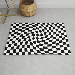 Check VIII - Black Twist — Checkerboard Print Area & Throw Rug