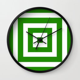 Abstract geometric pattern - green and white. Wall Clock