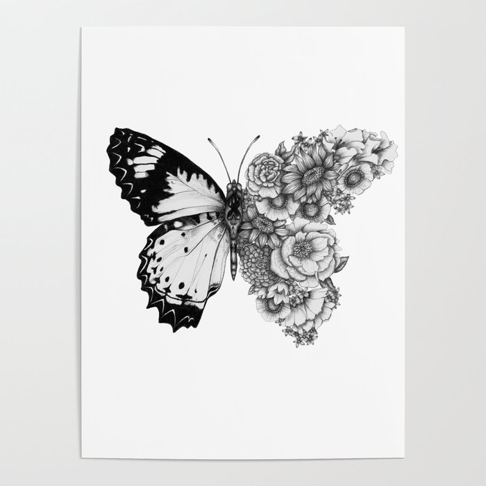 Butterfly in Bloom Poster