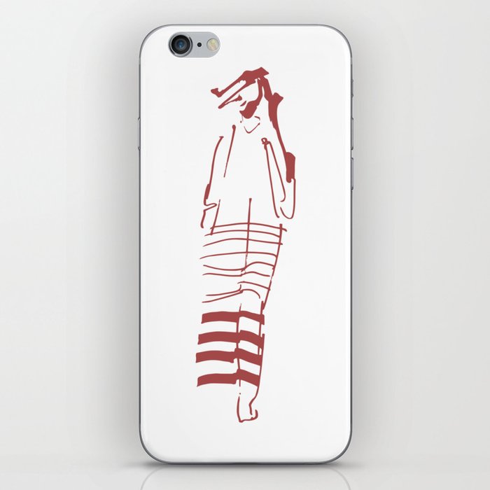 Stripes girl iPhone Skin