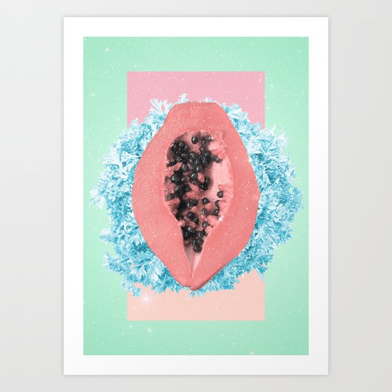 Papaya Rocks Art Print