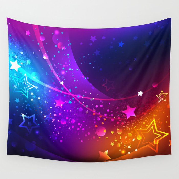 Bright Abstract Background with Stars Wall Tapestry