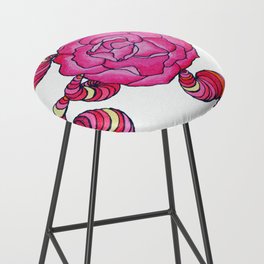 Peony swirl / white Bar Stool