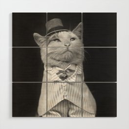 Dapper Cat In Suit And Hat - One Of The Smart Set - 1906 Wood Wall Art