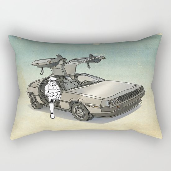 Stormtrooper in a DeLorean - waiting for the car club Rectangular Pillow