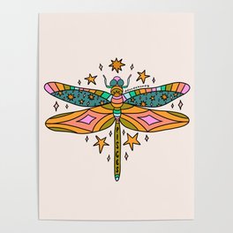 Pisces Dragonfly Poster