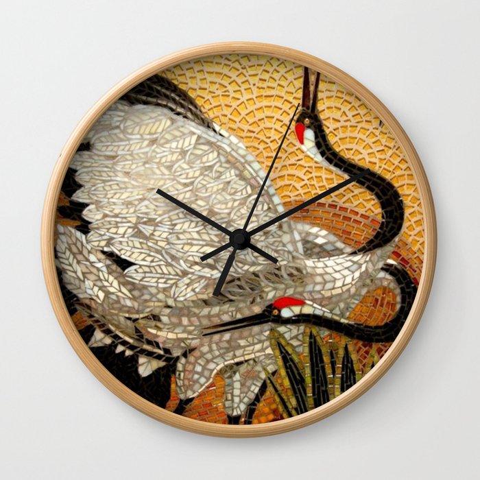 Red-Crowned Cranes Wall Clock