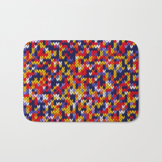 Knitted multicolor pattern 1 Bath Mat